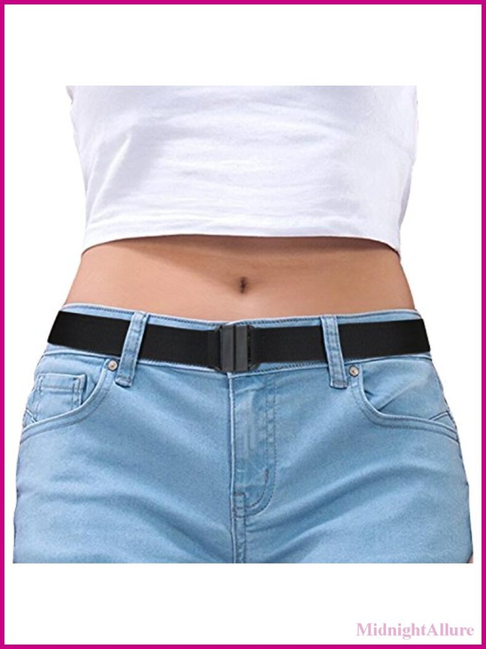 Adjustable Stretch Invisible Belt Flat Buckle No Show Comfortable Women